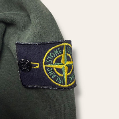 Stone Island zip-up hoodie dark green - Medium